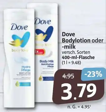 Markant Markt Dove Bodylotion oder milk 400 ml Flasche Angebot