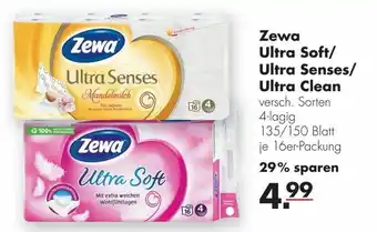 Handelshof Zewa Ultra Soft/ Ultra Senses/Ultra Clean 135/150 Blatt Angebot