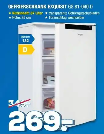 Holzleitner Exquisit Gefrierschrank GS 81-040 D Angebot