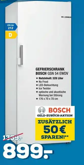 Holzleitner Bosch Gefrierschrank GSN 54 EWDV Angebot