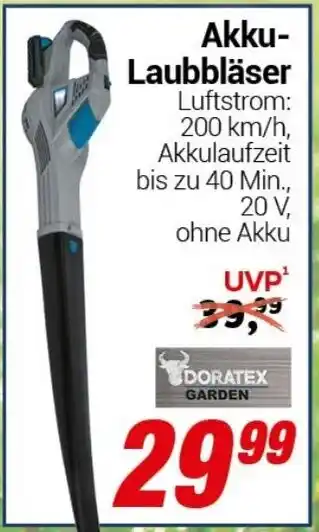 CENTERSHOP DORATEX GARDEN Akku-Laubbläser Angebot