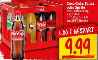 NP Discount Coca-Cola, Fanta oder Sprite 12x1 L PET Flasche Angebot