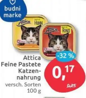 Budni Attica Feine Pastete Katzennahrung 100g Angebot