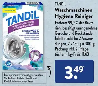 Aldi Süd TANDIL Waschmaschinen Hygiene Reiniger 300 g Packung Angebot