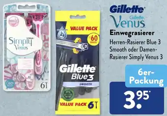 Aldi Süd Gillette Venus Einwegrasierer 6er-Packung Angebot