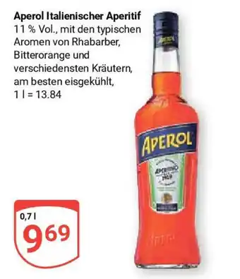 Globus Aperol Italienischer Aperitif 11% Vol., je 0,7 L Angebot