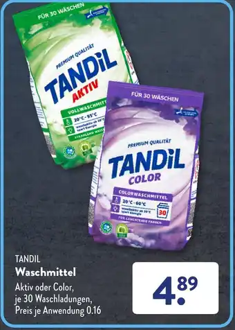 Aldi Süd TANDIL Waschmittel 30 Waschladungen Angebot