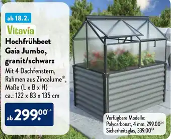 Aldi Süd Vitavia Hochfrühbeet Gaia Jumbo, granit/schwarz Angebot