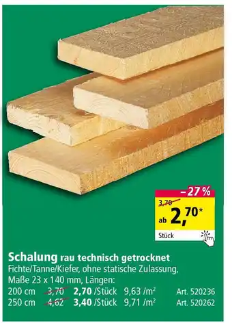 Holz Possling Schalung rau technisch getrocknet Angebot