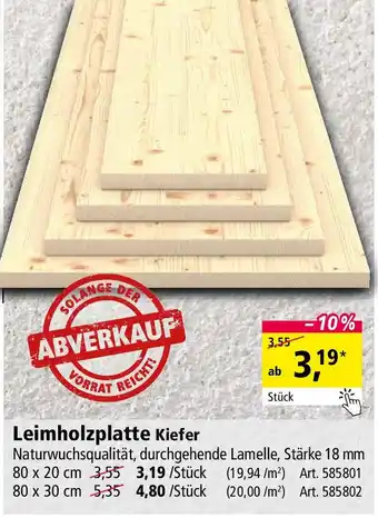 Holz Possling Leimholzplatte Kiefer Angebot