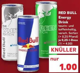 Kaufland RED BULL Energy Drink 0,25 L Dose Angebot