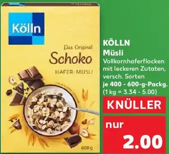 Kaufland KÖLLN Müsli Vollkornhaferflocken mit leckeren Zutaten 400-600 g Packg. Angebot