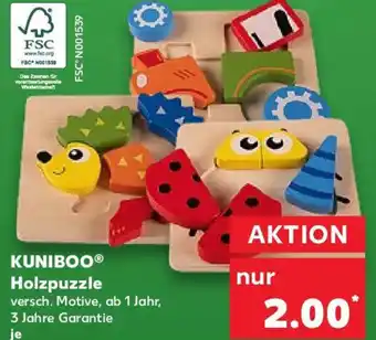 Kaufland KUNIBOO Holzpuzzle versch. Motive, ab 1 Jahr Angebot