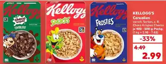 Kaufland KELLOGG'S Cerealien z. B. Choco Krispies Chocos 400-500 g Packg Angebot