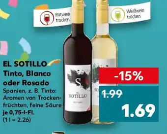 Kaufland EL SOTILLO Tinto, Blanco oder Rosado 0,75-l-Fl. Angebot