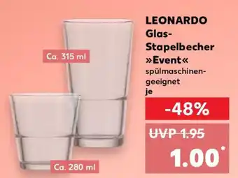 Kaufland LEONARDO Glas- Stapelbecher Event Angebot