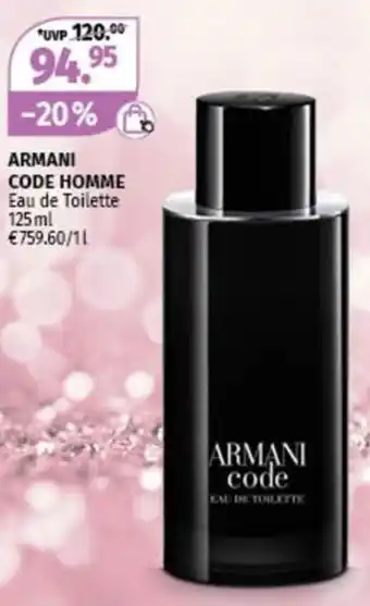 Müller ARMANI CODE HOMME Eau de Toilette 125 ml Angebot