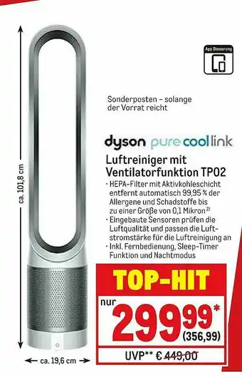 METRO Dyson Pure Coollink Luftreiniger Mit Ventilatorfunktion Tp02 Angebot