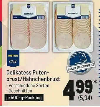 METRO Metro Chef Delikatess Putenbrust Oder Hähnchenbrust Angebot