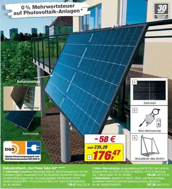 toom Baumarkt Balkonkraftwerk ,,Hux Power Solar-Kit" Angebot