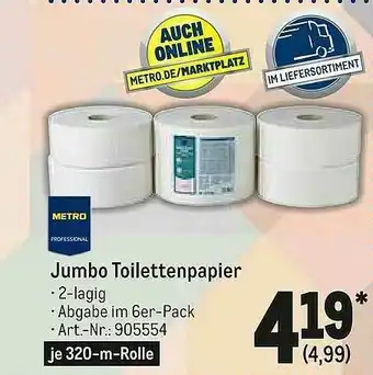 METRO Jumbo Toilettenpapier Angebot