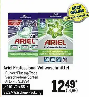 METRO Ariel Professional Vollwaschmittel Angebot