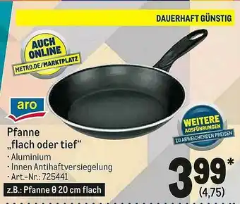 METRO Aro „flach Oder Tief Angebot