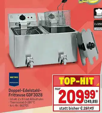 METRO Doppel-edelstahl Fritteuse GDF3028 Angebot