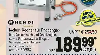 METRO Hendi Hocker-kocher Für Propangas Angebot