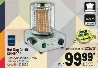 METRO Hot Dog Gerät GHM1002 Angebot