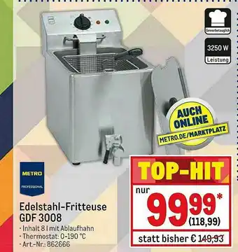 METRO Edelstahl-fritteuse GDF 3008 Angebot