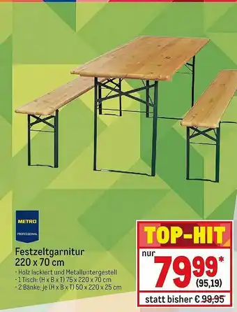 METRO Festzeltgarnitur 220 X 70cm Angebot