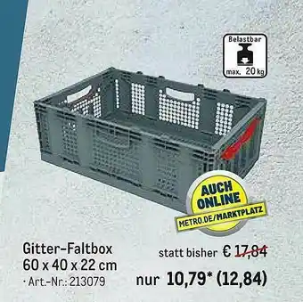 METRO Gitter-faltbox 60 X 40 X 22 Cm Angebot