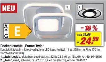 toom Baumarkt Deckenleuchte ,,Frame Twin“ Angebot