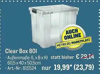 METRO Clear Box Angebot