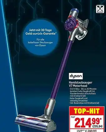 METRO Dyson Handstaubsauger V7 Motorhead Angebot