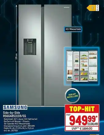 METRO Samsung Side By Side RS6GA8531S9-EG Angebot