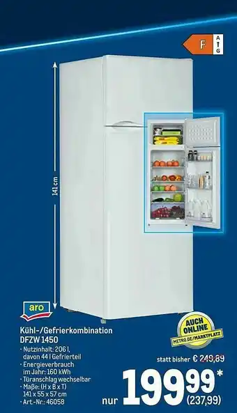 METRO Aro Kühl-gefrierkombination DFZW 1450 Angebot