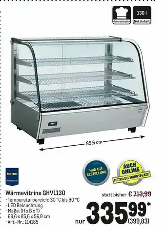 METRO Metro Professional Wärmevitrine Ghv1130 Angebot