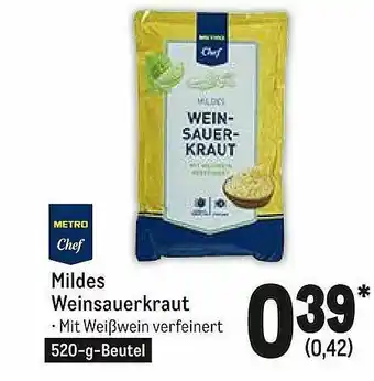 METRO Metro Chef Mildes Weinsauerkraut Angebot