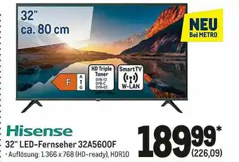 METRO Hisense 32' Led-fernseher 32a5600f Angebot