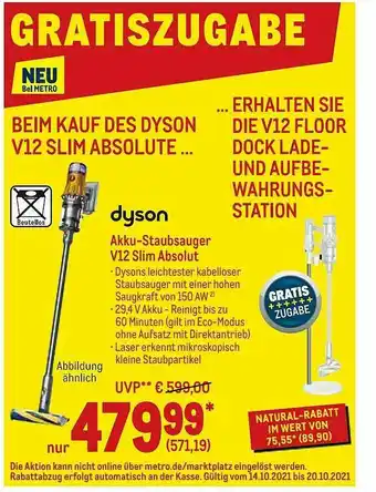 METRO Dyson Akku-staubsauger V12 Slim Absolut Angebot