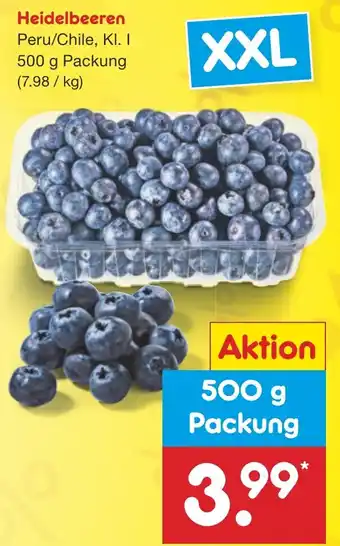 Netto Marken-Discount Heidelbeeren 500 g Packung Angebot