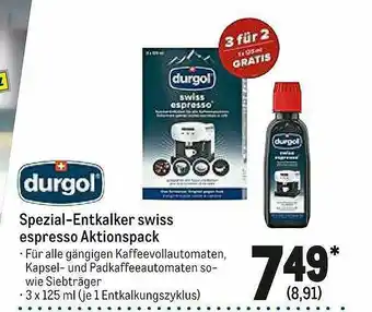 METRO Durgol Spezial-entkalker Swiss Espresso Aktionspack Angebot