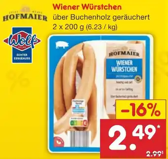 Netto Marken-Discount HOFMAIER Wiener Würstchen 2x200 g Angebot