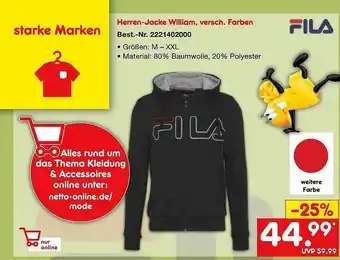 Netto Marken-Discount Fila Herren-jacke William Angebot