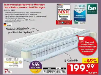 Netto Marken-Discount Tonnentaschenfederkern-matratze Luxus Relax Angebot