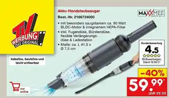 Netto Marken-Discount Maxxmee Akku-handstaubsauger Angebot