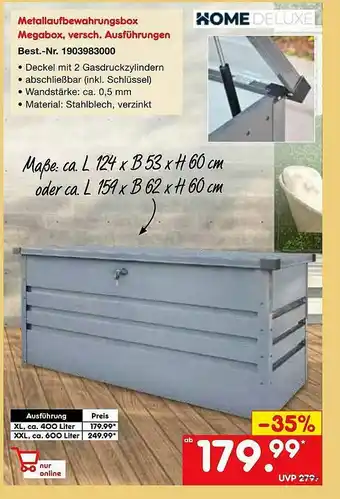 Netto Marken-Discount Home Deluxe Metallaufbewahrungsbox Megabox Angebot