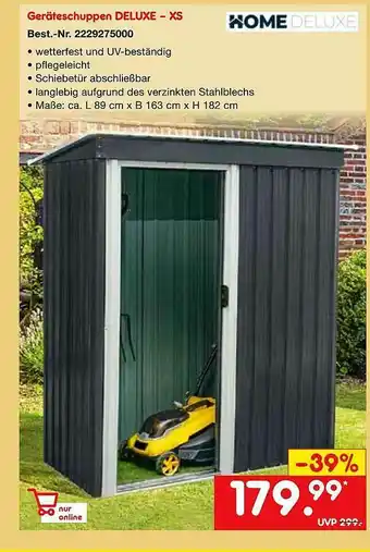 Netto Marken-Discount Home Deluxe Geräteschuppen Deluxe - XS Angebot